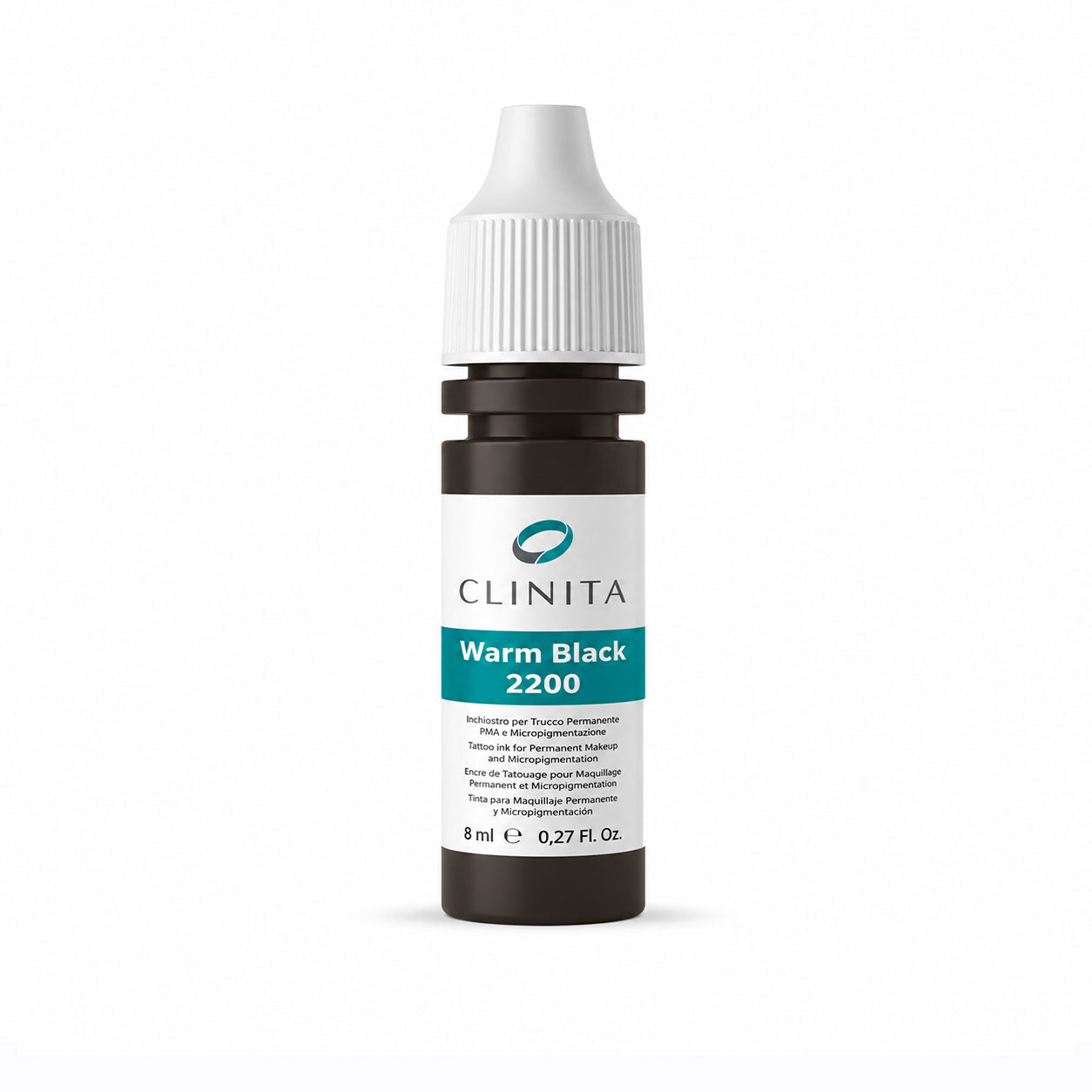 Clinita Warm Black 2200 pigment bottle on a white background