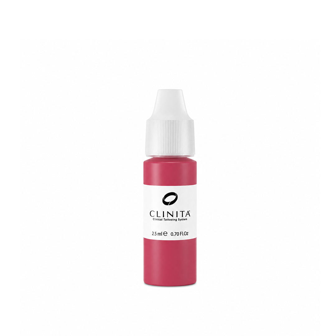 Permanent makeup azalia ink bottle with white cap on a white background, featuring the brand 'CLINITA'.