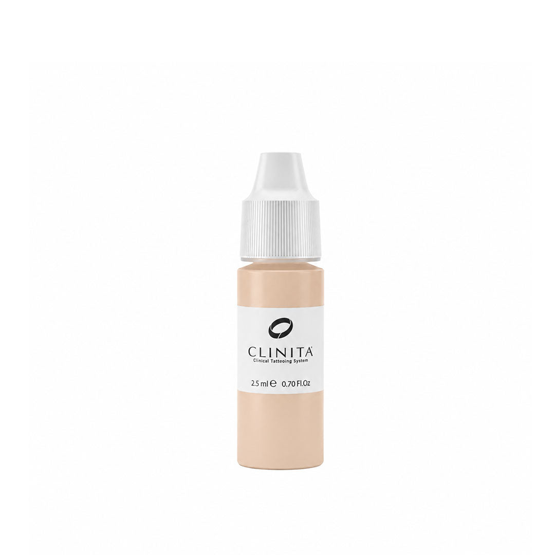 Permanent makeup jicama ink bottle with white cap on a white background, featuring the brand 'CLINITA'.